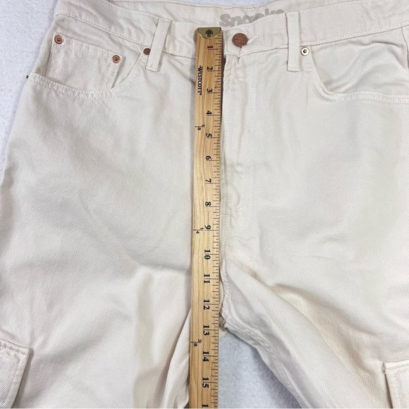 MOTHER Snacks The Side Dish Cargo Skimp Jeans Natural White Baggy Sz 31 NEW USA - Picture 11 of 13